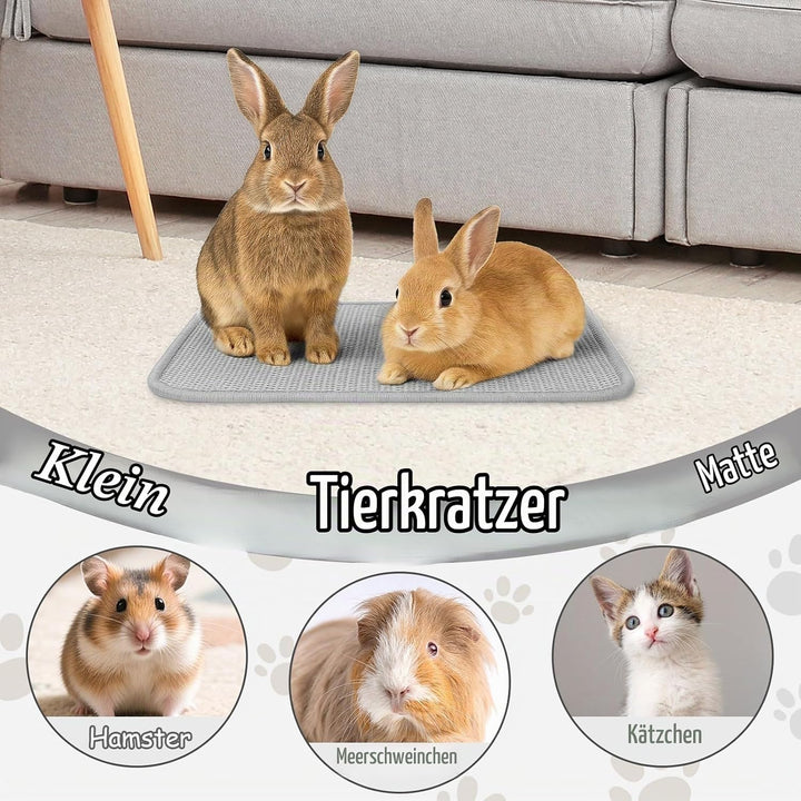 UPINS Kratzmatte für Kaninchen, 2 Stück Sisal Teppich für Krallen- und Zahnpflege, Bettwäsche zum Be