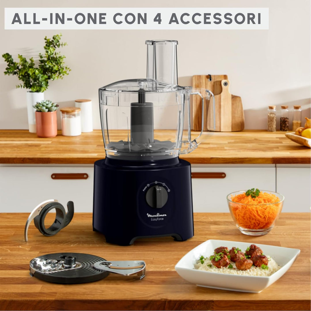 Moulinex Easy Force, Küchenmaschine und Mixer, 4 Zubehörteile, 15 Funktionen, 800 W Leistung, einfac