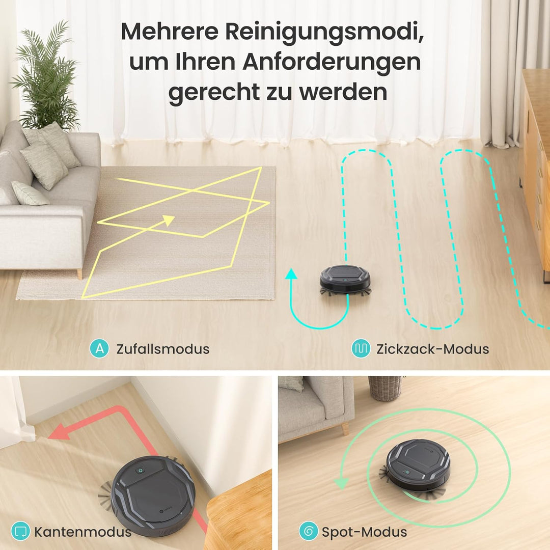 Lefant Staubsauger-Roboter mit Fernbedienung, 2200 Pa Roboter-Staubsauger, WLAN/Bluetooth/Alexa/App,