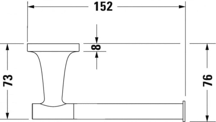 Duravit Papierrollenhalter Starck T, für 1 Rolle, Wandmontage, Chrom ohne Deckel für 1 Rolle Chrom,
