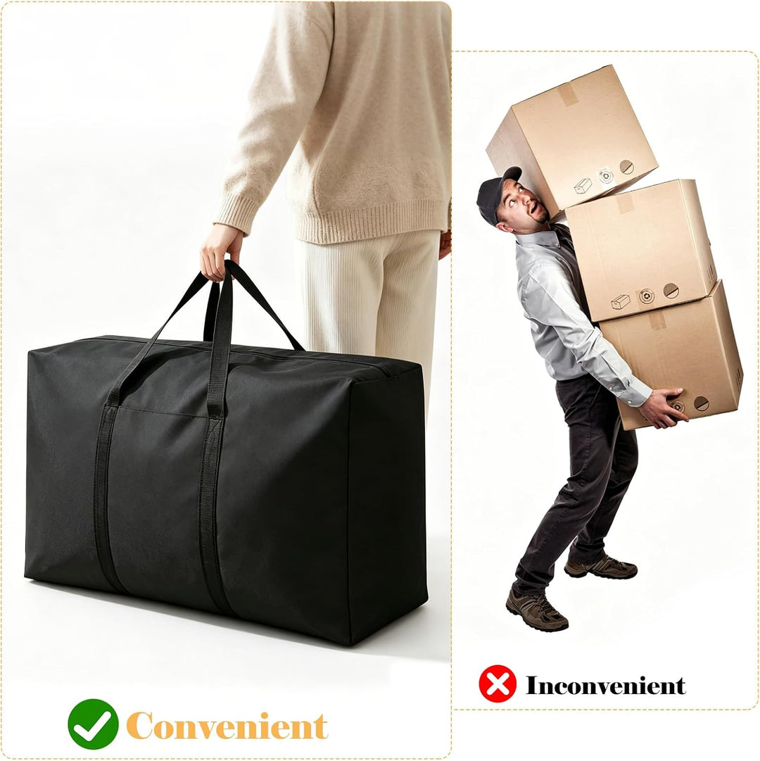 WOPPLXY Aufbewahrungstasche 6er Set, 180L, Schwarz, 100x60x30 cm | 6 extra grosse 180L Taschen aus O