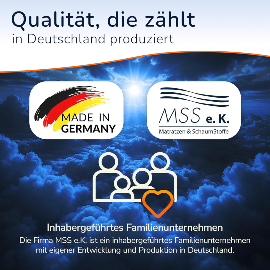 MSS e.K. Schaumstoffplatte Polster Auflage Topper - 200 x 90 x 8 cm - RG27/45 8 cm 90 x 200 cm, 8 cm