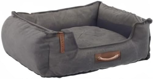 TRIXIE Hundebett BE Nordic Föhr 60x50 cm in dunkelgrau – eckiger Hundekorb für kleine & grosse Hunde