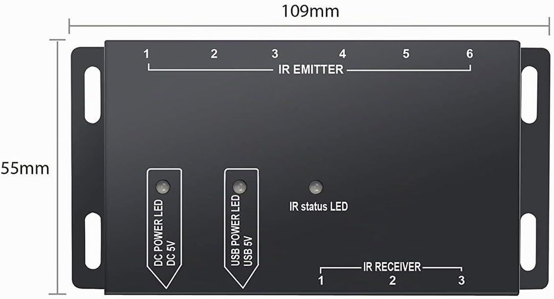 Nicoone IR Repeater System Infrarot Fernbedienung Extender Versteckte IR-System Kit 6 Strahler & 1 E
