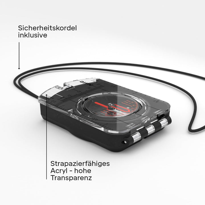 Silva Kompass Outdoor - Spiegelkompass Ranger S Black - Peilkompass für Lange Entfernungen - Marschk