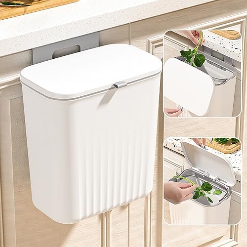 Komposteimer für Küche,Küchenabfalleimer,9L Mülleimer,Hängender Mülleimer Küche mit Deckel für Badez