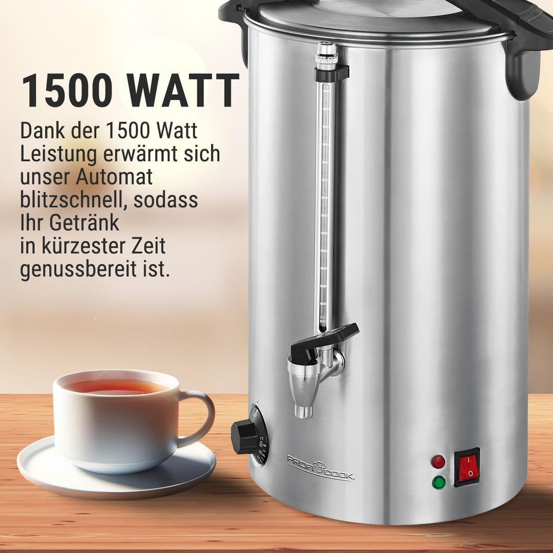 ProfiCook PC-HGA 1111 Heissgetränkeautomat, zum Erhitzen und Warmhalten von z.B. Glühwein/Kaffee/Tee