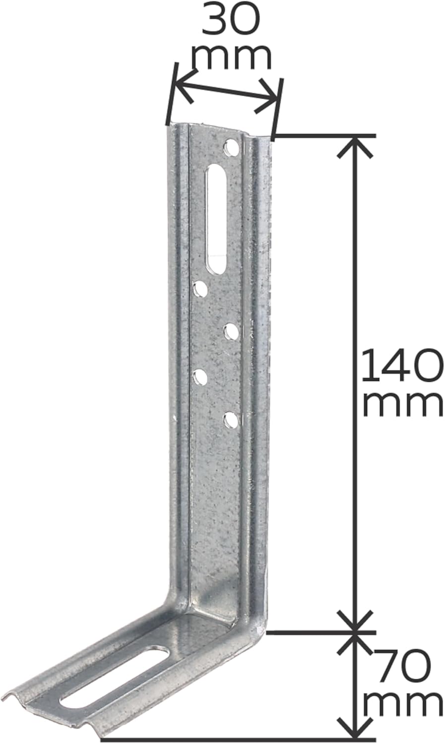 Alberts 866280 Verstellwinkel | 90°-Winkel, geprägt, mit Langloch | sendzimirverzinkt | 70 x 140 x 3