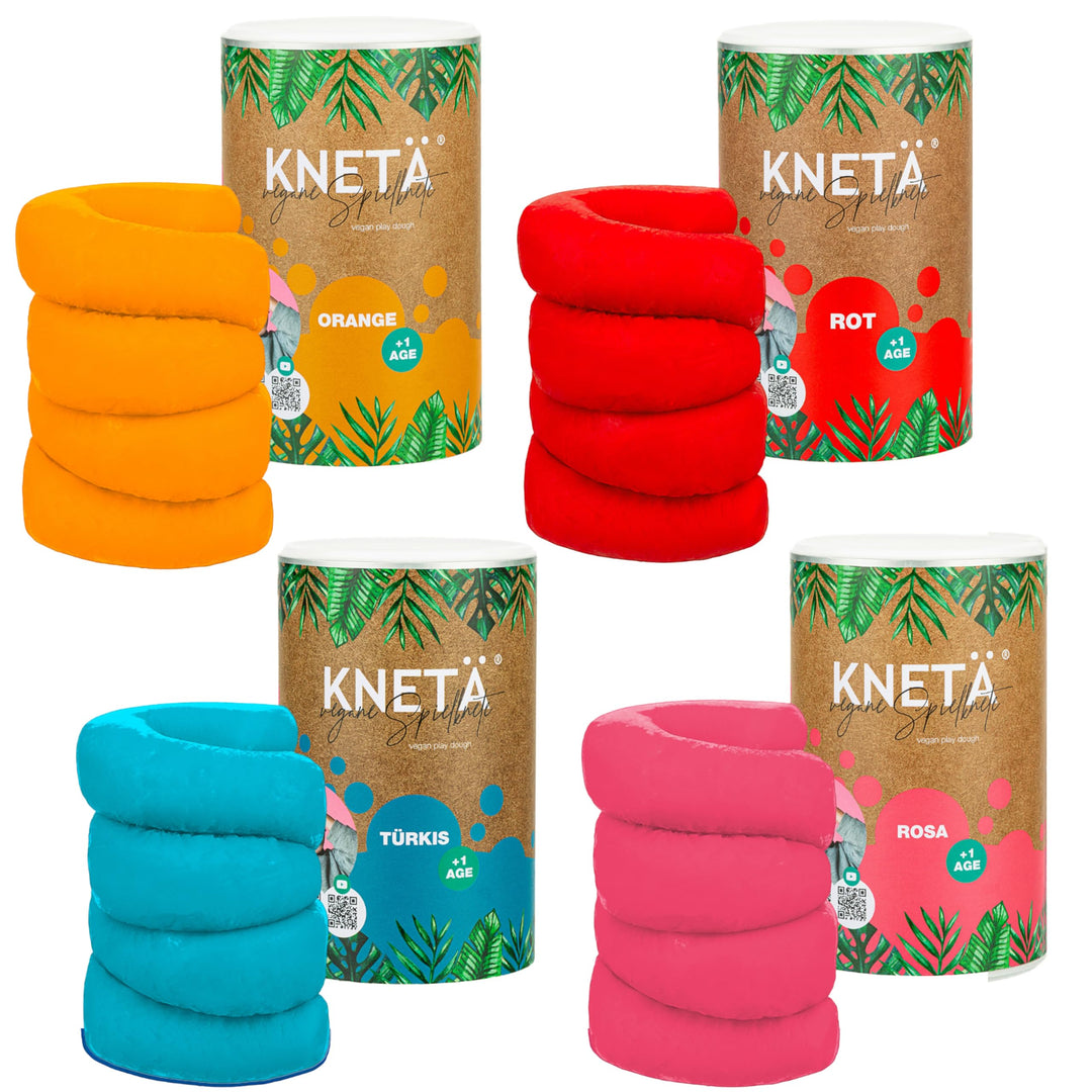 KNETÄ KNET Set I SPARBUNDLE I XXL Papierdose (1.000g) - Vegane Spielknete für Kinder ab 1 Jahr I Mad