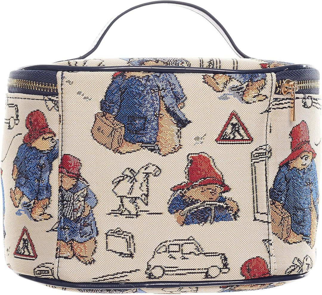 Signare Klassische Paddington Bear gewebte Tapisserie-Kosmetiktasche für Reisen, Toilettenartikel, M