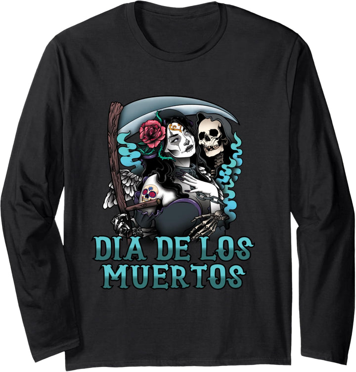 Dia de los Muerte Halloween Bekleidung Langarmshirt