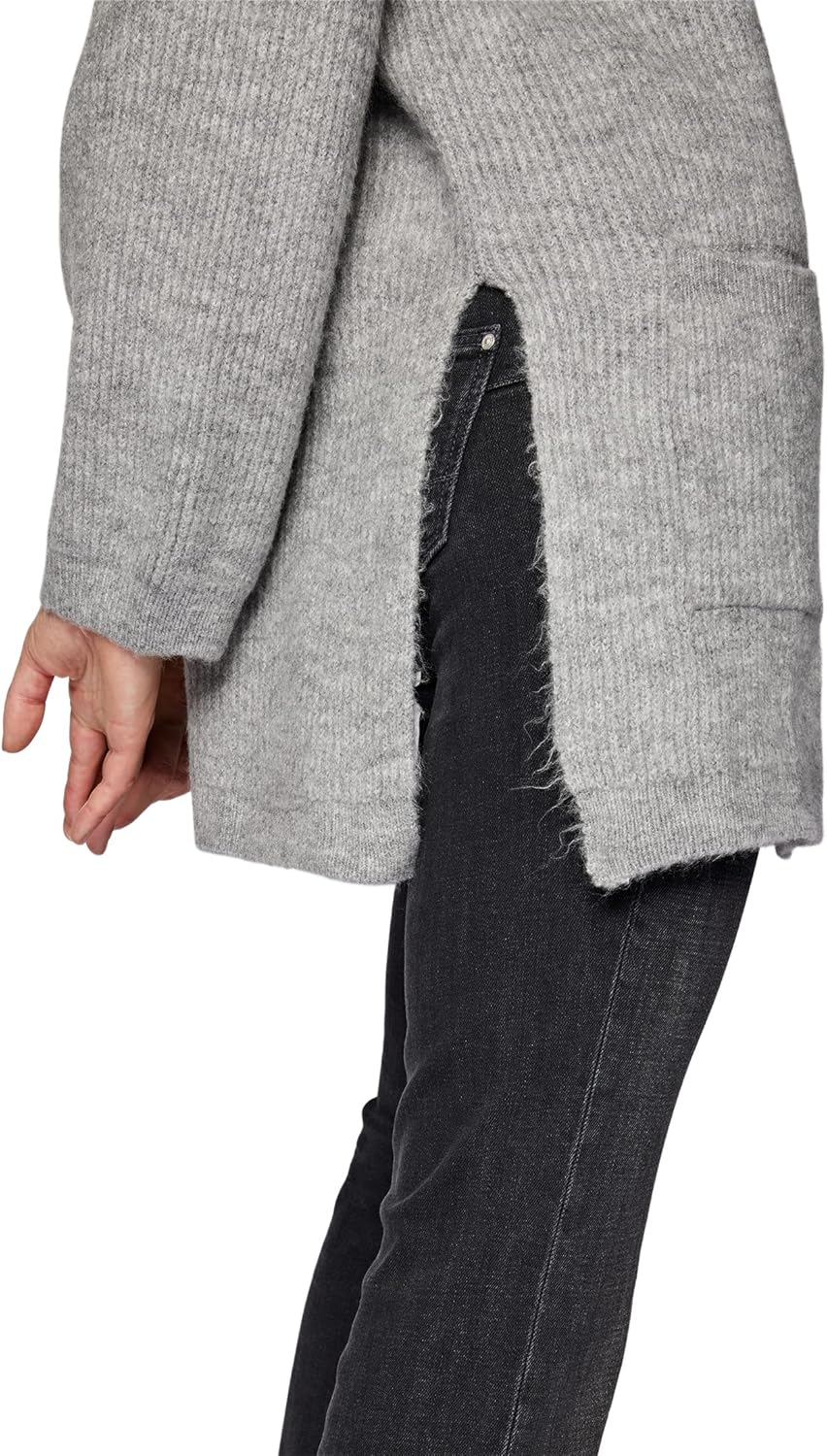 Mavi Damen Strickjacke POCKET CARDIGAN, Mid Grey Melange