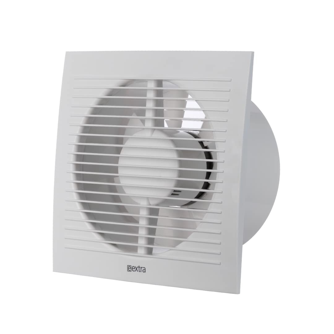 EUROPLAST Ø 150mm Bad-Lüfter mit Feuchtesensor und Timer - Leise Ventilator - Kunststoff - Weiss Ø 1