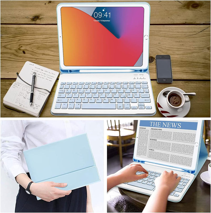 iPad 6/5.Generation Hülle mit Tastatur,Tastatur für iPad 9.7 2018 6.Gen/2017 5.Gen/iPad Air 1/iPad A