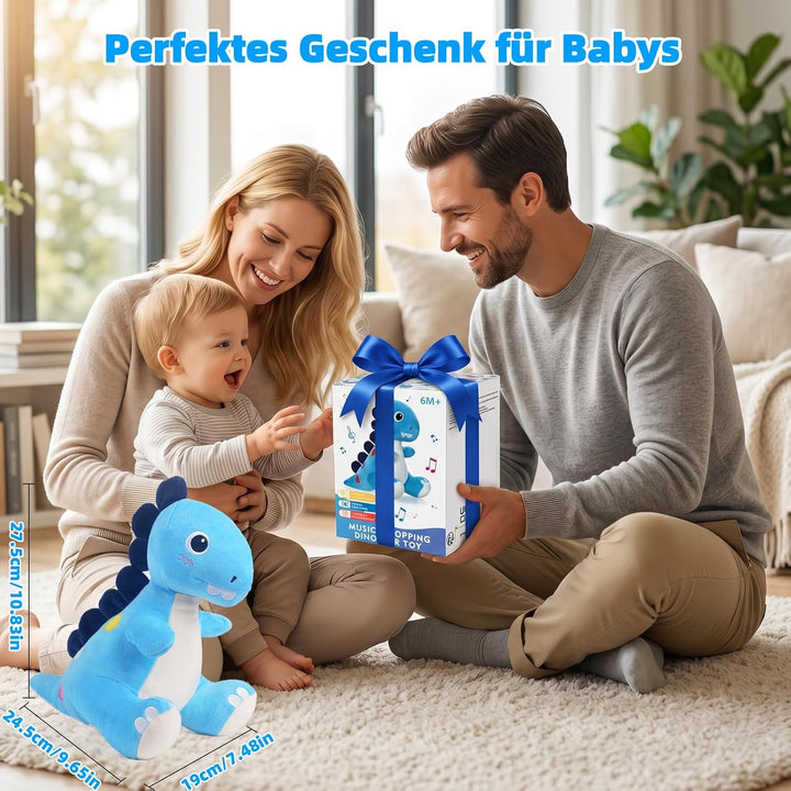 Baby Spielzeug 6-12 Monate, Dinosaurier Musikalische Krabbelspielzeug Tummy Time Toy, Spielzeug ab 6