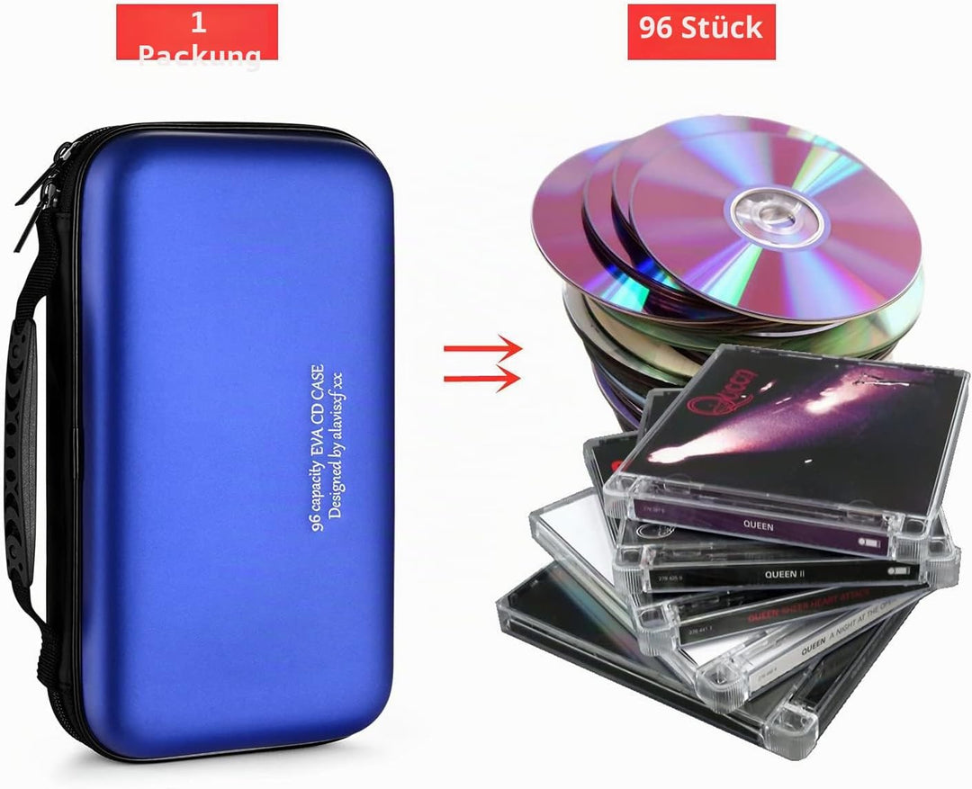 DVD Tasche,48 Kapazität Eva Material CD-Hülle Halter Lagerung Veranstalter Medien Halten Hartplastik