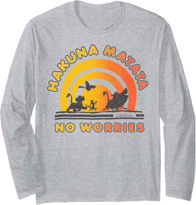 Disney The Lion King Hakuna Matata No Worries Sunset Logo Langarmshirt