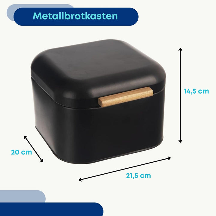 orion group - Brotkasten Metall mit Bambusgriff - Brotbox Brotdose - brotkiste - brot aufbewahrungsb