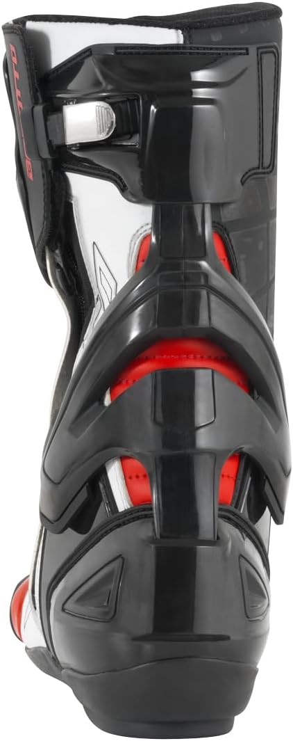 Bogotto Donington Motorrad Stiefel, weiss/schwarz/rot, 47 Weiss Schwarz Rot 47 EU, Weiss Schwarz Rot