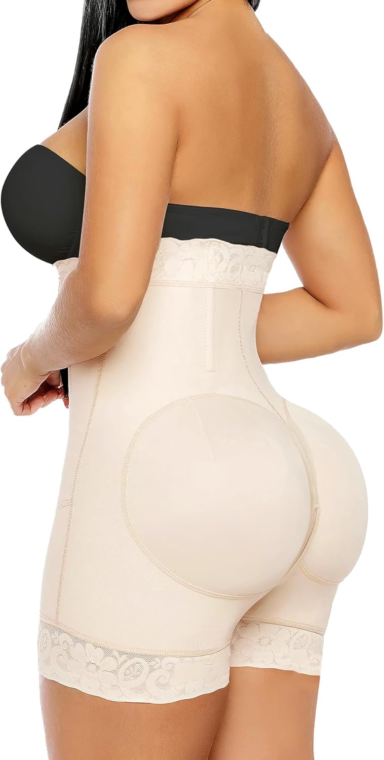 YIANNA Shapewear Damen Bauchweg Stark Formend Hohe Kompression Body Shaper Bodysuit Miederbody Fajas