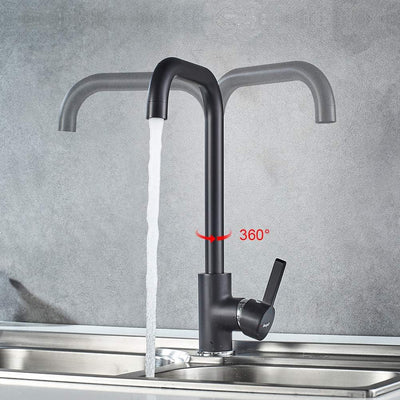 IBERGRIF M22105B, Hoch Küchenarmatur, Einhebel Spültischarmatur, Wasserhahn für Küche, Schwarz, Schw