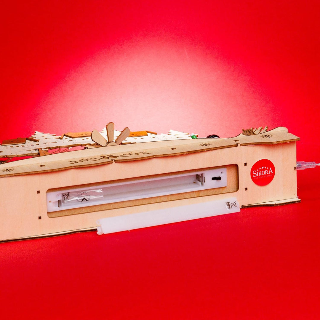Sikora LB70 beleuchteter LED Holz Schwibbogen WEIHNACHTSDORF inklusive Trafo