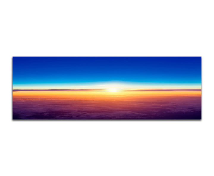 Paul Sinus Art Panoramabild auf Leinwand und Keilrahmen 150x50cm Himmel Sonne Sonnenuntergang
