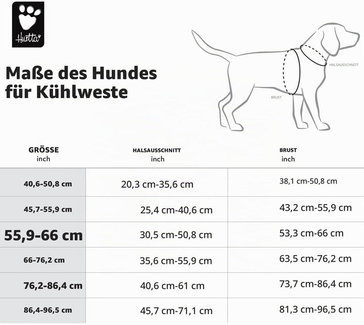Hurtta Cooling Wrap Kühlweste für Hunde Sommer Kühlweste Aquamarin Hellblau 45-55cm aquamarin 45-55c