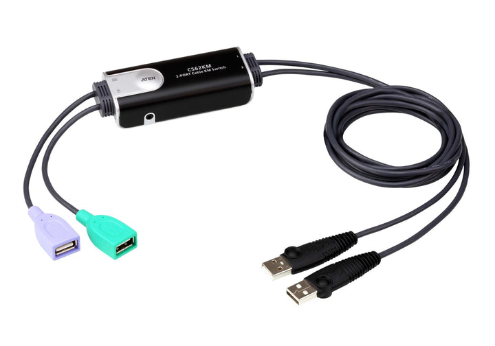 ATEN CS62KM 2-Port grenzenloser KM Switch, schwarz