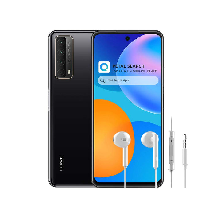 HUAWEI P Smart 2021 + AM 115 Kopfhörer, Supercharge 22,5 W, 5000 mAh Akku, Vier Kameras mit AI und H