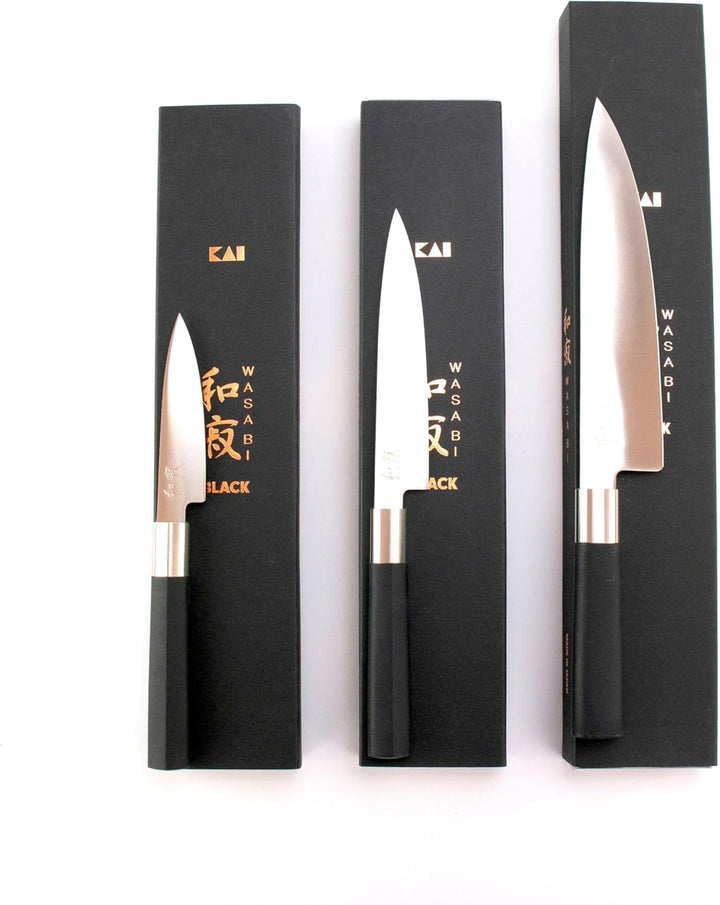 Kombatibel Kai Wasabi Black Messerset 3 ultrascharfe Officemesser/Allzweckmesser/Kochmesser + Schnei