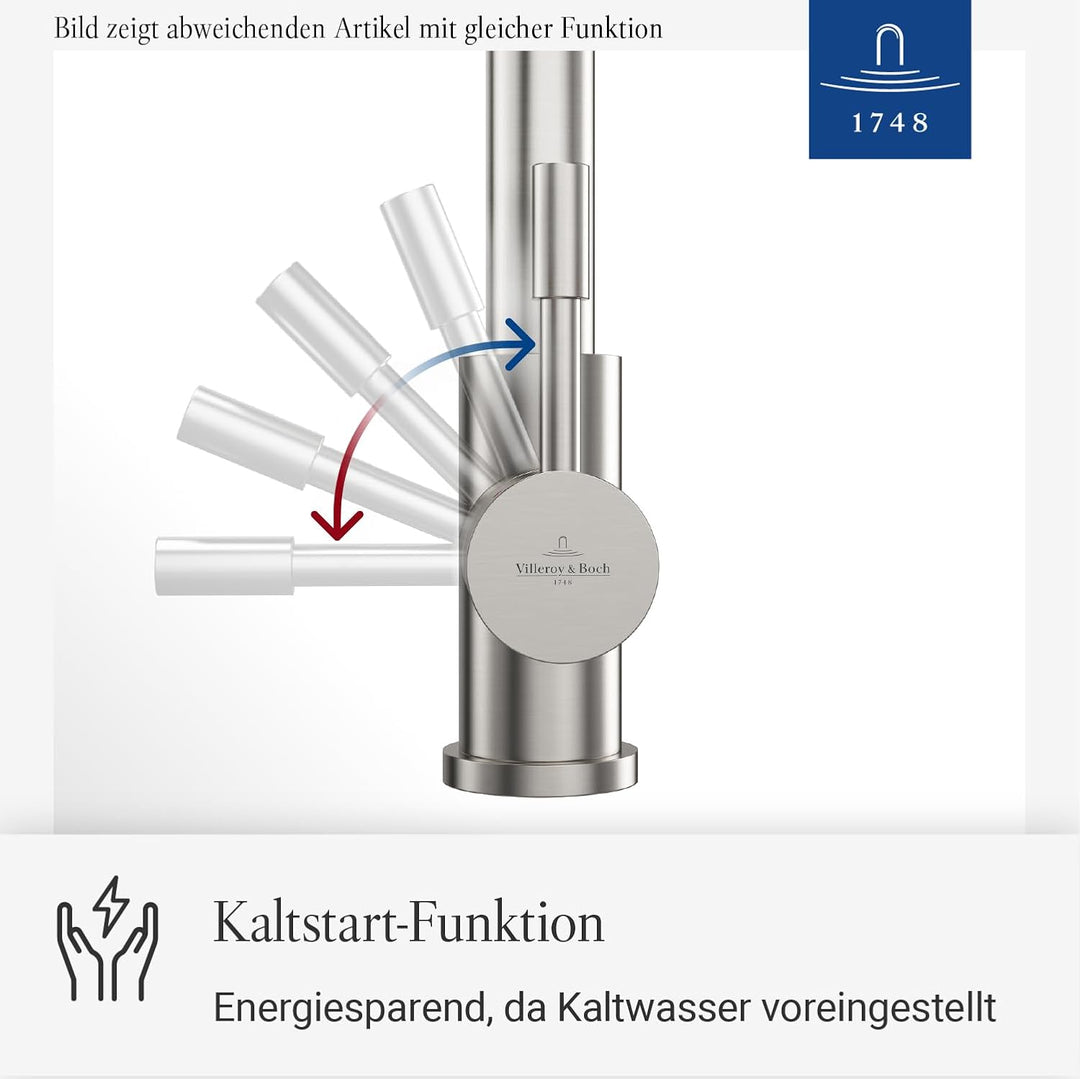 Villeroy &amp; Boch Steel Shower Küchenarmatur, Höhe 270 mm – Schwarz Matt