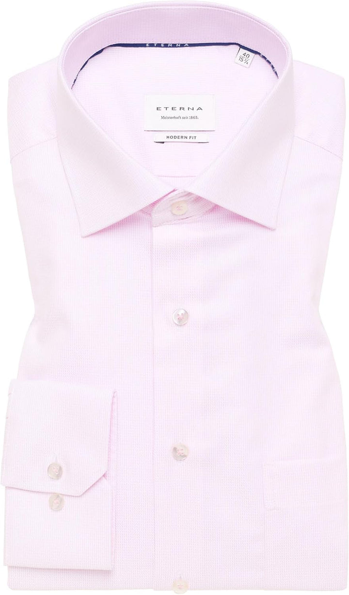 ETERNA Langarm Hemd COMFORT FIT Popeline unifarben 38 Rosa, 38 Rosa