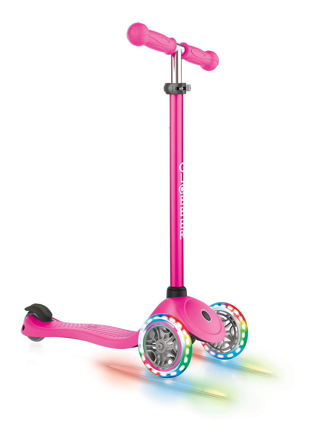 Globber Primo Lights – Tretroller Kinder, 120/80 mm, ABEC 5, 3-rädrig, höhenverstellbar, LED-Leuchtr
