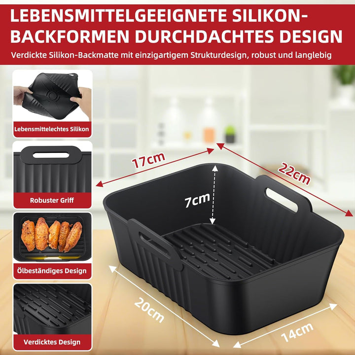 Ninja Heissluftfritteuse Zubehör, 9 Stück Airfryer Zubehör für Ninja Dual Zone AF400EU AF300EU 7,6L–