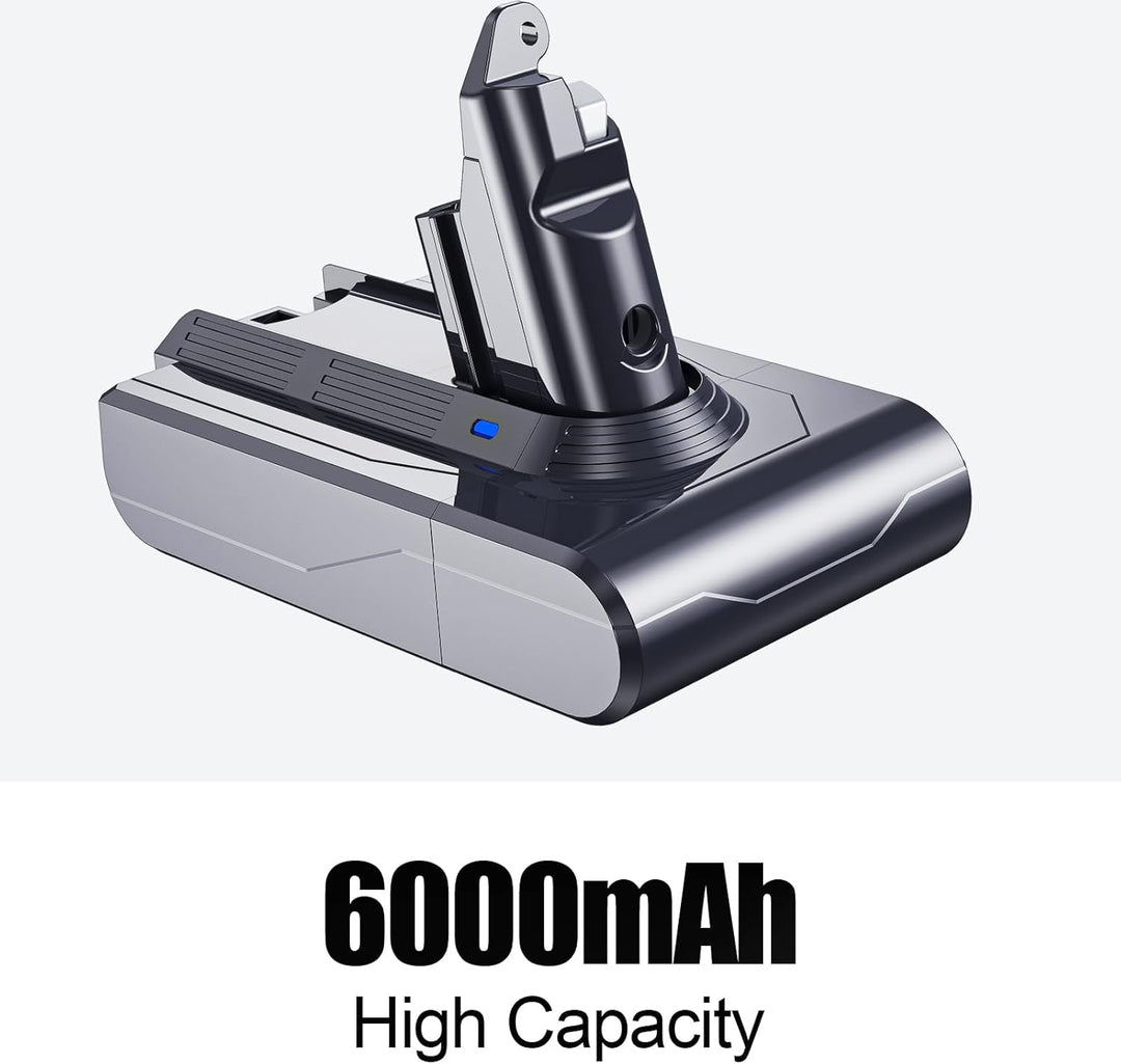 6000mAh Ersatzakku für Dyson V6 DC62 DC58 DC59 DC61 DC72 DC74 Extra, Trigger, Fluffy, Absolute SV03