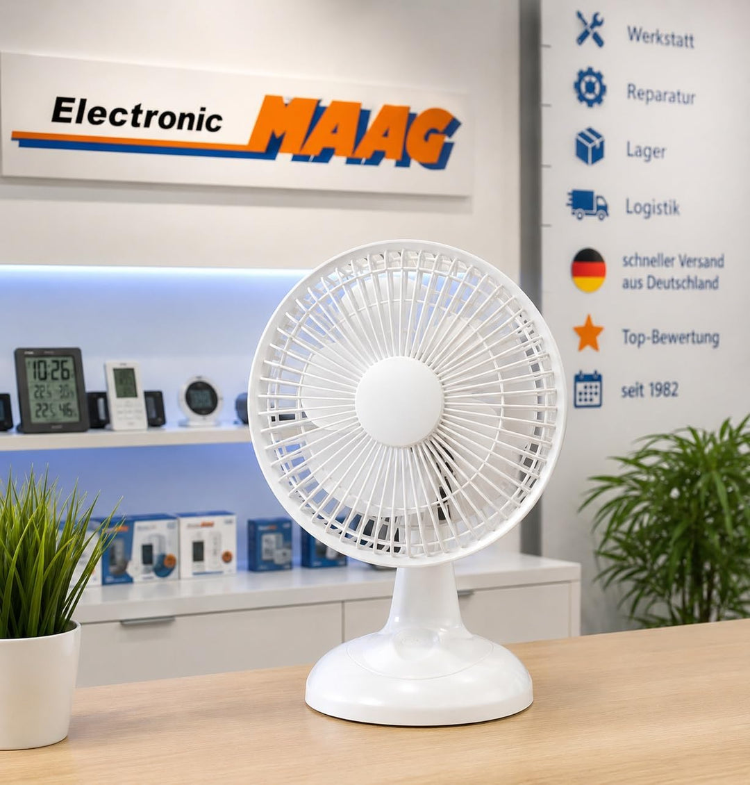 Tischventilator 160 Weiss 15 cm