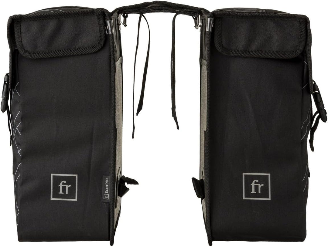 FastRider Dex Doppelte Fahrradtasche für Gepäckträger, 36L Seitentasche Fahrrad, Wasserabweisend, Re