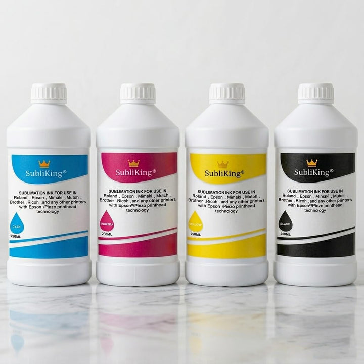 4X 250ml SubliKing® Sublimationstinte (CMYK-Set) für