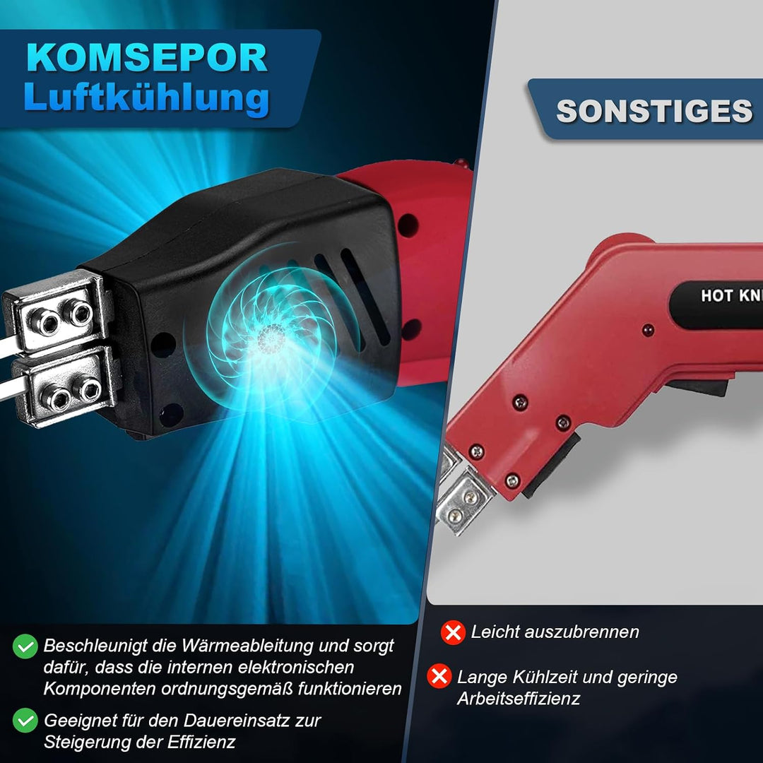 Komsepor 200W Styroporschneider Elektrische Heissmesser Schaumschneider mit 4 Nichrom Klingen 0-600℃