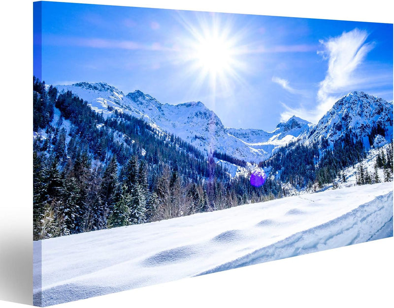 Bild Bilder auf Leinwand Berge im Dorf Pertisau in Österreich im Winter Wandbild, Poster, Leinwandbi