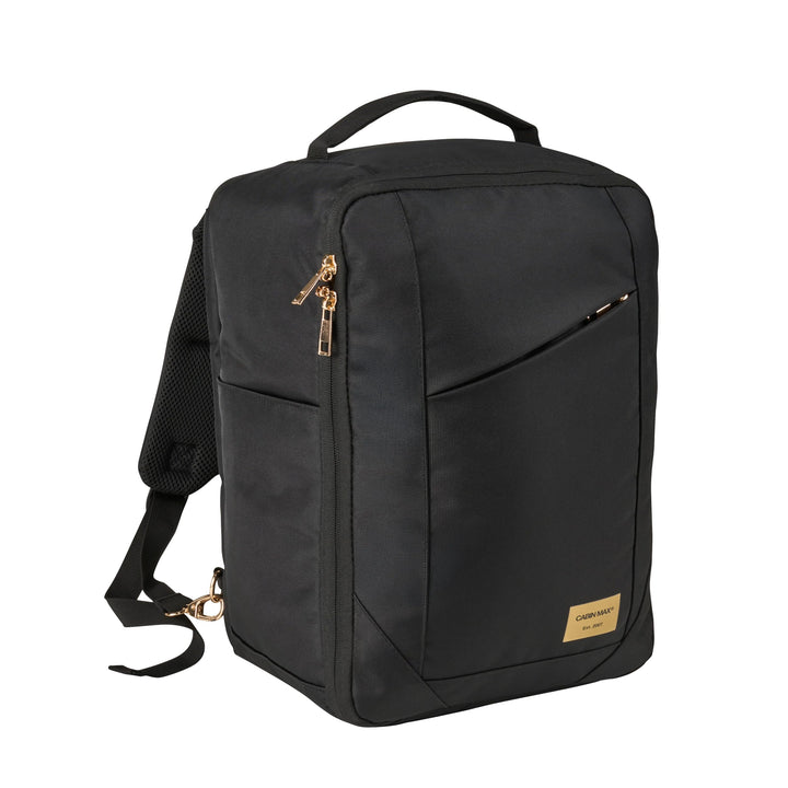 Cabin Max Handgepäck-Rucksack Backpack Reiserucksack Ryanair 40x30x20 24L 40 x 30 x 20cm Schwarz/Gol
