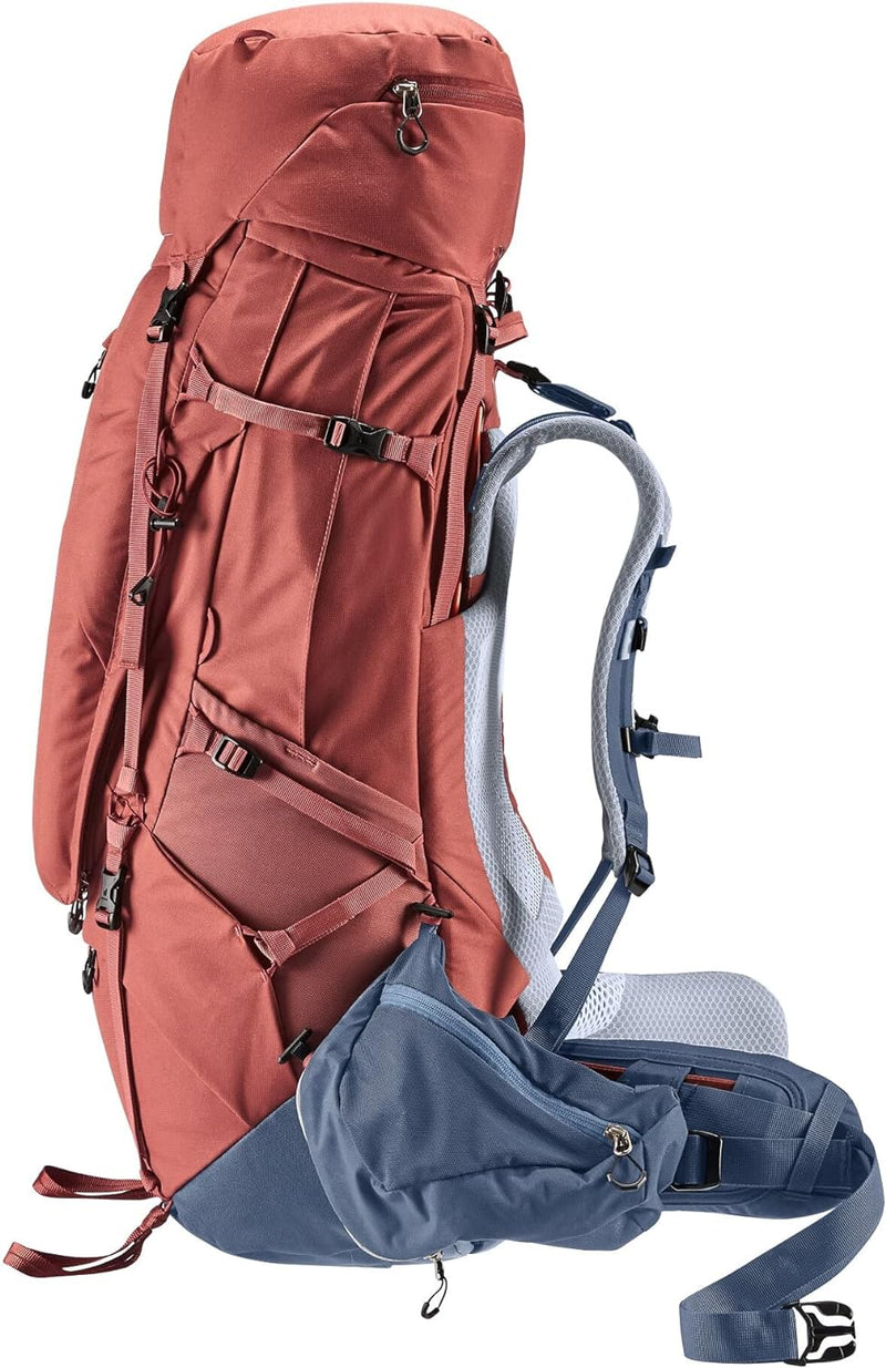 deuter Aircontact X 60+15 SL (Grösse S) Damen Trekkingrucksack, Redwood-ink