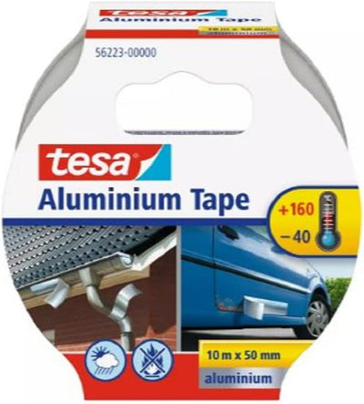 tesa Aluminium Klebeband im 3er Pack - Selbstklebendes Aluminiumband für Reparaturen von metallische