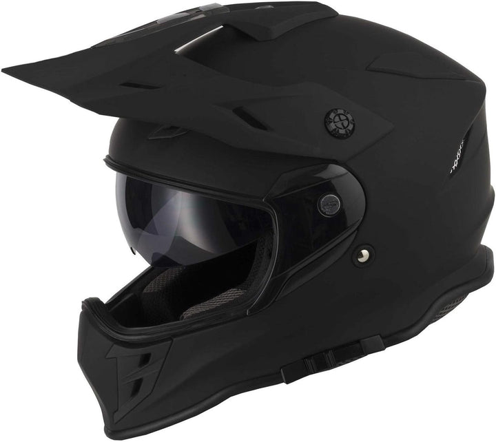 protectWEAR Crosshelm Endurohelm Motorradhelm mit integrierter Sonnenblende und Visier V331-SM-XL, S
