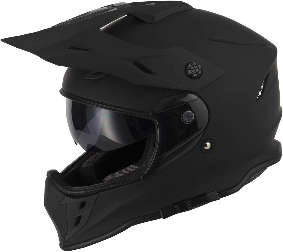 protectWEAR Crosshelm Endurohelm Motorradhelm mit integrierter Sonnenblende und Visier V331-SM-XL, S