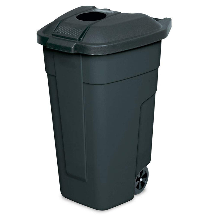 BRB 100 Liter Abfall-Tonne mit Einwurföffnung im Deckel, BxTxH 510x550x850 mm (schwarz/schwarz), sch