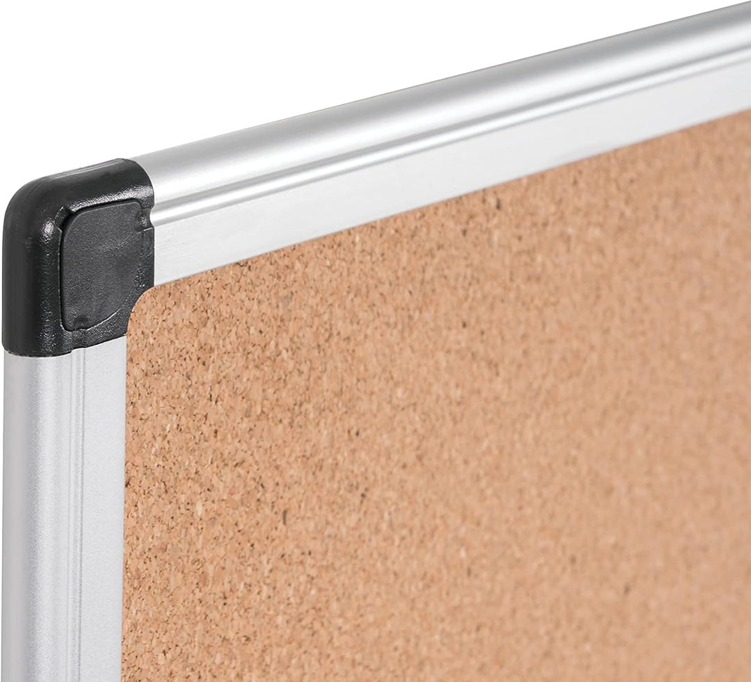 Bi-Office Korktafel Maya Mit Aluminiumrahmen und Hochwertiger Naturkorkoberfläche, Pinnwand, 90 x 60