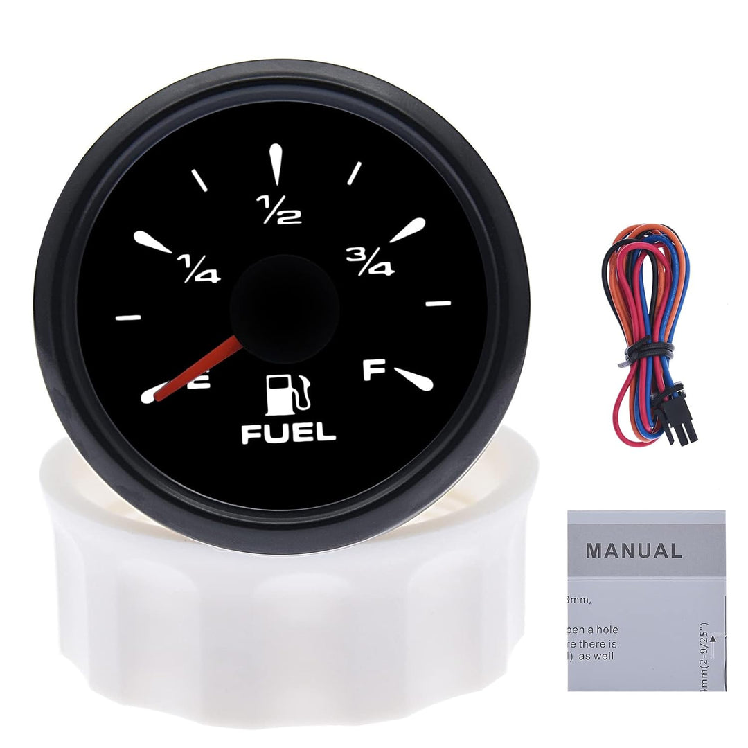 KAOLALI Kraftstoffanzeige, Kraftstoffstandsanzeige 52 mm 0-190ohm 240-33ohm Universal für Auto Boot