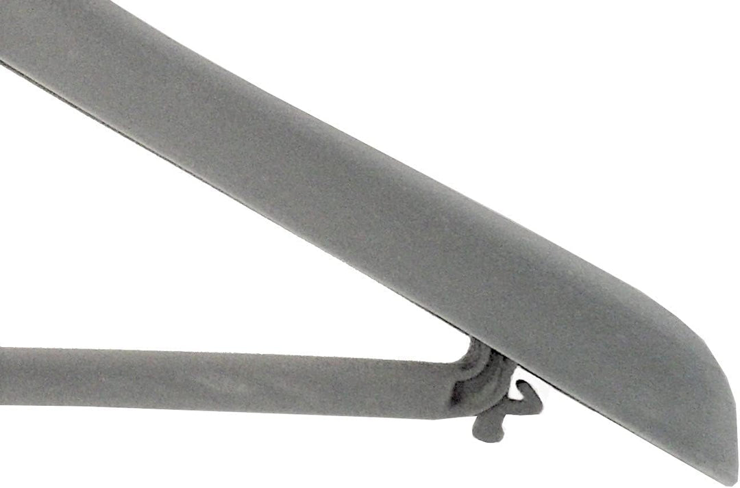 Kleiderbuegelshop24 Sonderposten !!! Samtbügel mit DRUCKSTELLEN für Anzüge, 42 cm, grau, NEU, 50 Stü